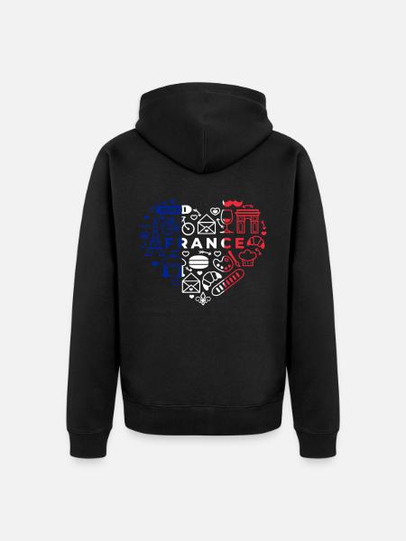 France - Veste à capuche bio Premium Unisexe - noir