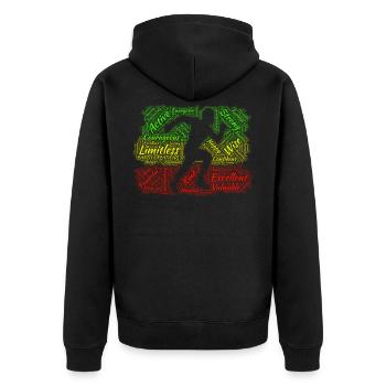 Schwarzer Mann - Unisex Premium Bio Zip Hoodie - Schwarz - Hinten - Nico (187cm)