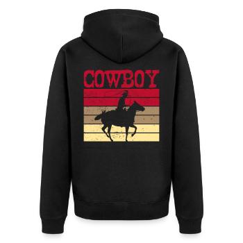 cow-boy - Veste à capuche bio Premium Unisexe - noir - Dos - Nico (187cm)