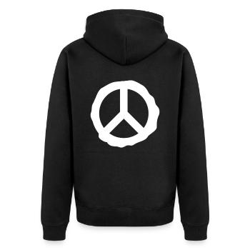 Peace Peace Love Dove Gift Idea - Unisex Premium Organic Zip Hoodie - black - Back - Nico (187cm)