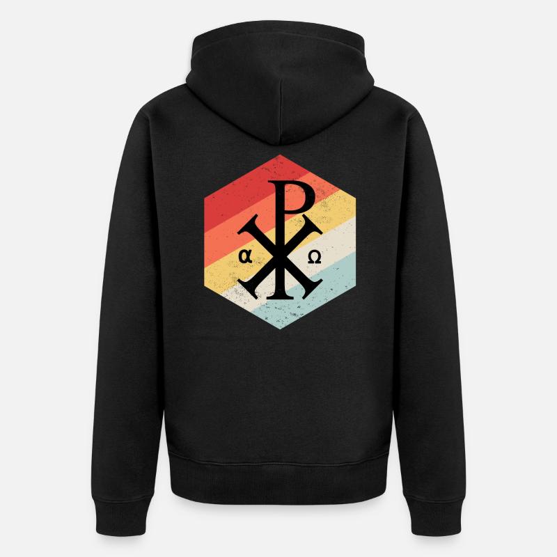 Jesus Chi Rho Das Christusmonogramm - Unisex Premium Bio Zip Hoodie - Schwarz