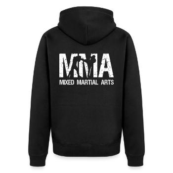 MMA martial arts fighter - Unisex Premium Organic Zip Hoodie - black - Back - Nico (187cm)