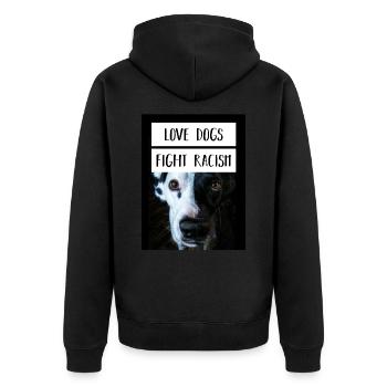 Anti Love Dogs Fight Racism - Veste à capuche bio Premium Unisexe - noir - Dos - Nico (187cm)