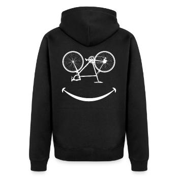 Road Bike Smile Emoji - Veste à capuche bio Premium Unisexe - noir - Dos - Nico (187cm)