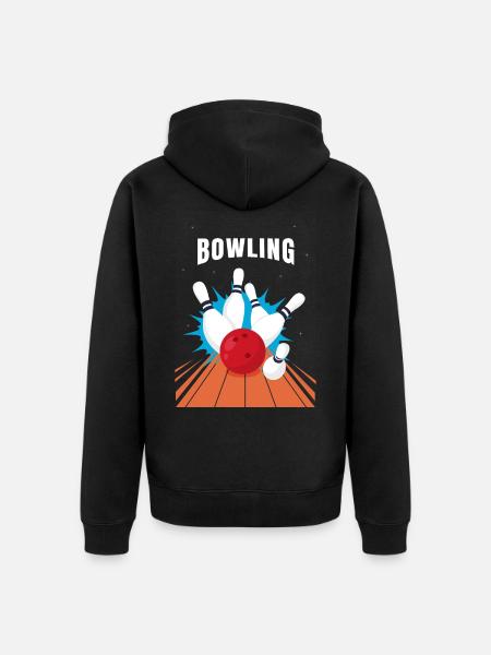 bowling - Unisex Premium Organic Zip Hoodie - black