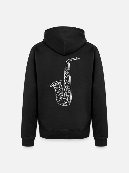 Saxophon Saxophonist - Unisex Premium Bio Zip Hoodie - Schwarz