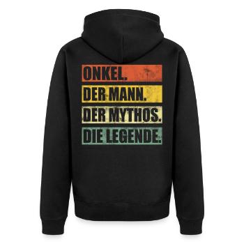 Oncle Homme Mythe Légende - Veste à capuche bio Premium Unisexe - noir - Dos - Nico (187cm)