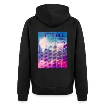 Vaporwave Aesthetic Tout est dans votre esprit - Veste à capuche bio Premium Unisexe - noir - Dos - Nico (187cm)