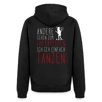 Ich geh tanzen ! GESCHENKIDEE GEBURTSTAG - Unisex Premium Bio Zip Hoodie - Schwarz - Hinten - Nico (187cm)