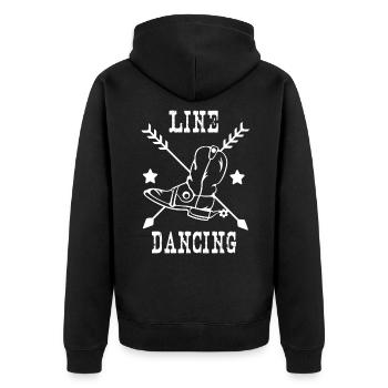Line Dance - Unisex Premium Organic Zip Hoodie - black - Back - Nico (187cm)