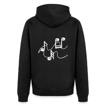 Musique notes musique musiciens - Veste à capuche bio Premium Unisexe - noir - Dos - Nico (187cm)