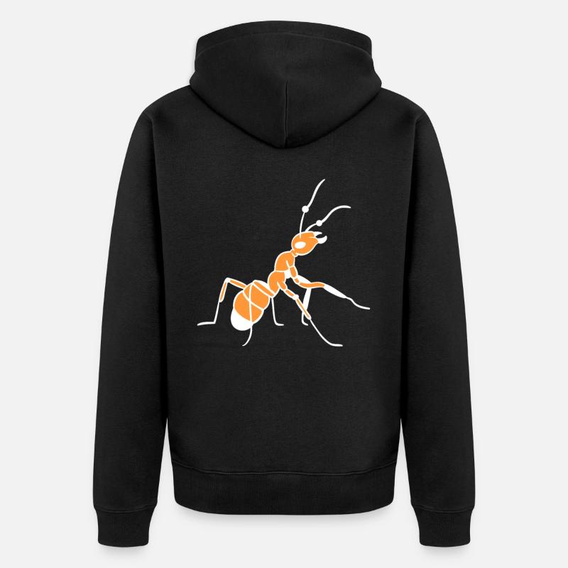 Ameise - Unisex Premium Bio Zip Hoodie - Schwarz