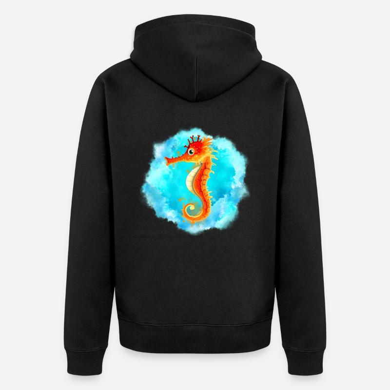 hippocampe - Veste à capuche bio Premium Unisexe - noir