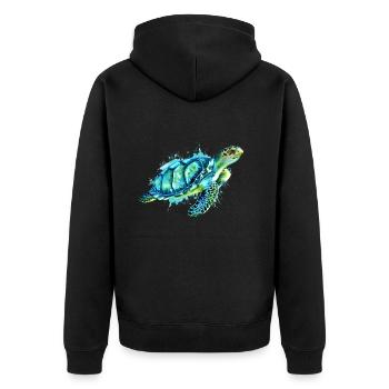 Tortue de mer - Veste à capuche bio Premium Unisexe - noir - Dos - Nico (187cm)