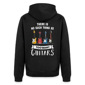 No such thing as too many Guitars - Gift - Unisex Premium Organic Zip Hoodie - black - Back - Nico (187cm)