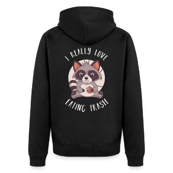 J'adore vraiment manger Trash Funny Raccoon - Veste à capuche bio Premium Unisexe - noir - Dos - Nico (187cm)