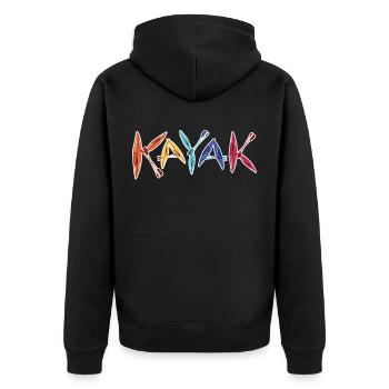 Kayaks & Paddles Kayaking Kayaker Gift - Unisex Premium Organic Zip Hoodie - black - Back - Nico (187cm)