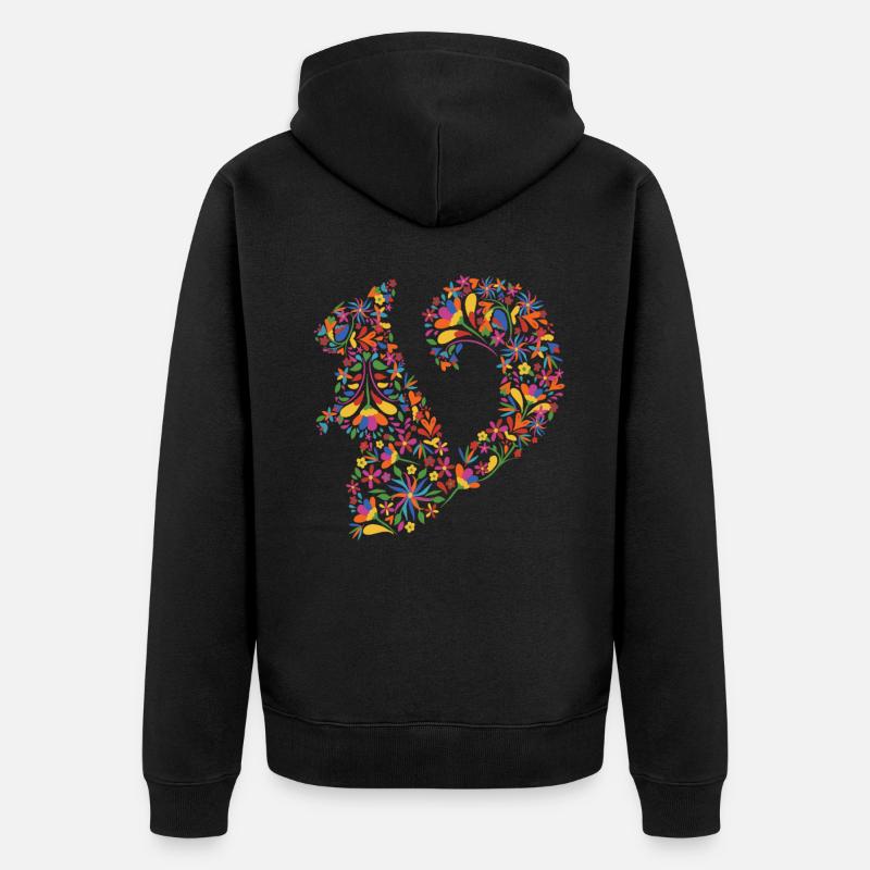 Eichhörnchen - Unisex Premium Bio Zip Hoodie - Schwarz