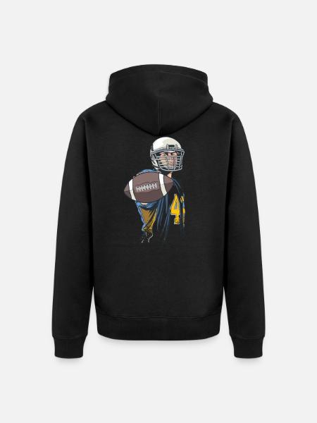 American football - Unisex Premium Organic Zip Hoodie - black