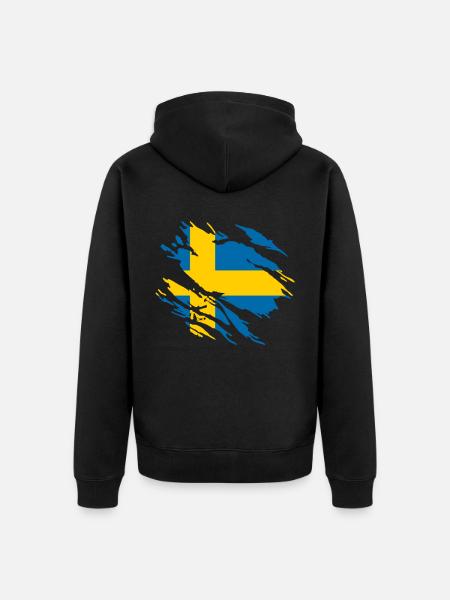 Sweden flag - Unisex Premium Organic Zip Hoodie - black