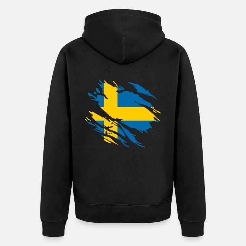 Drapeau suédois - Veste à capuche bio Premium Unisexe - noir