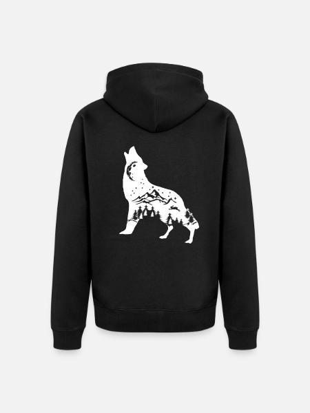 Wolf - Veste à capuche bio Premium Unisexe - noir