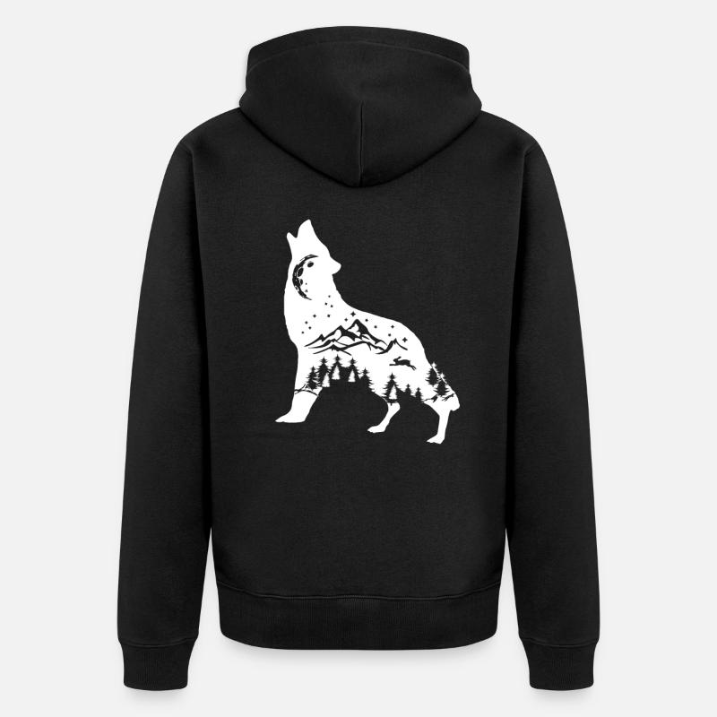 Wolf - Veste à capuche bio Premium Unisexe - noir