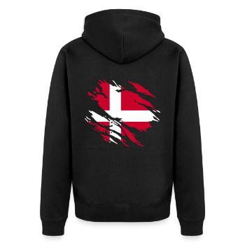 Danemark Drapeau - Veste à capuche bio Premium Unisexe - noir - Dos - Nico (187cm)