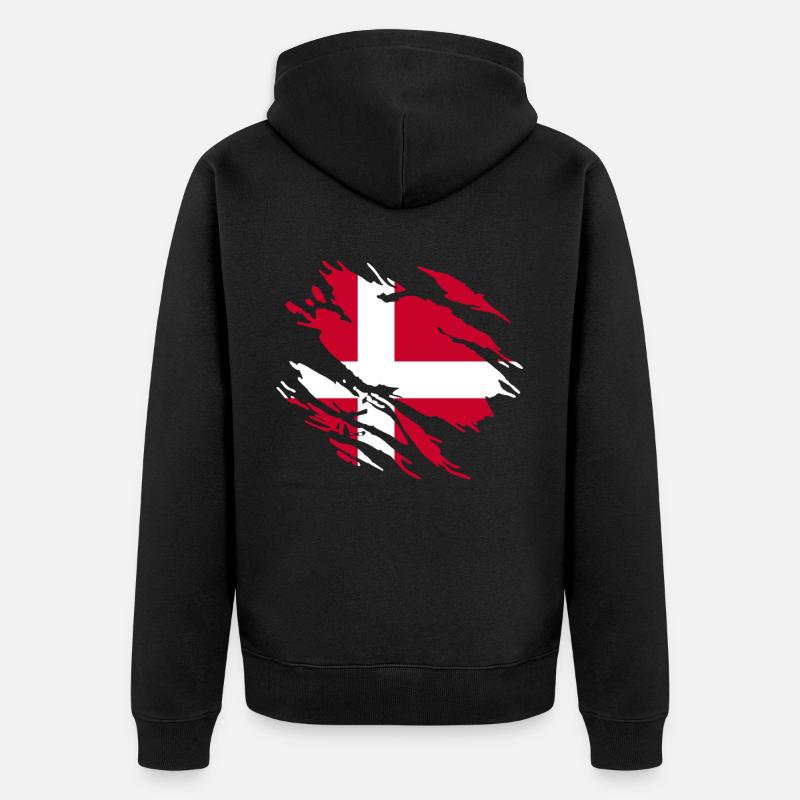 Danemark Drapeau - Veste à capuche bio Premium Unisexe - noir