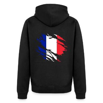 Drapeau france - Veste à capuche bio Premium Unisexe - noir - Dos - Nico (187cm)