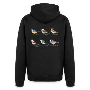 Tit Bird Collection - Vogelbeobachtungsgeschenk - Unisex Premium Bio Zip Hoodie - Schwarz - Hinten - Nico (187cm)
