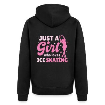 Filles de patinage sur glace sports d'hiver - Veste à capuche bio Premium Unisexe - noir - Dos - Nico (187cm)