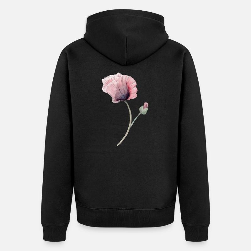 fleur - Veste à capuche bio Premium Unisexe - noir