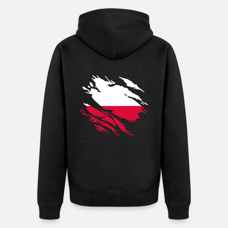 Drapeau de la Pologne - Veste à capuche bio Premium Unisexe - noir