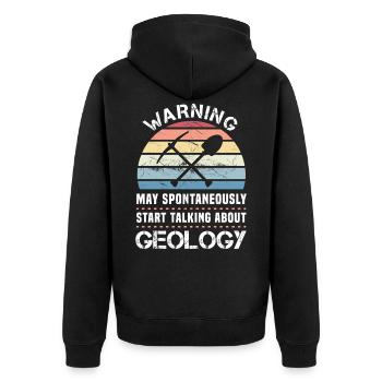 Funny Geology Sunset Gift for Geologist - Unisex Premium Organic Zip Hoodie - black - Back - Nico (187cm)