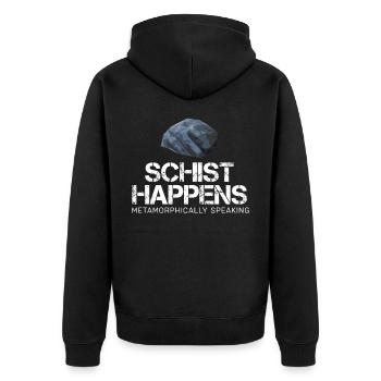 Funny Geology Schist Gift for Geologist - Unisex Premium Organic Zip Hoodie - black - Back - Nico (187cm)