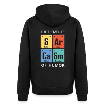 Sarcasme dans les éléments de la science du tableau périodique - Veste à capuche bio Premium Unisexe - noir - Dos - Nico (187cm)
