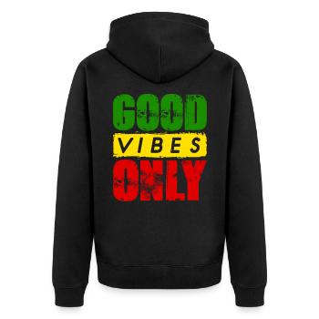 bonnes vibrations uniquement reggae Rasta Dub - Veste à capuche bio Premium Unisexe - noir - Dos - Nico (187cm)