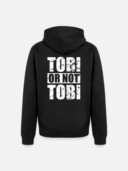 Tobi eller ej Tobi - design - Premium økologisk unisex-hættejakke - sort