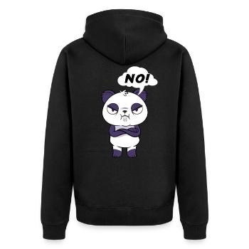 Angry Panda Wütendes Baby Panda - Unisex Premium Bio Zip Hoodie - Schwarz - Hinten - Nico (187cm)