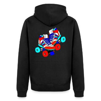 Caricature de patins à roulettes - Veste à capuche bio Premium Unisexe - noir - Dos - Nico (187cm)