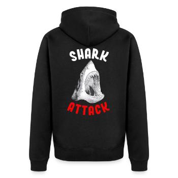 Shark Attack Danger Funny Beach Idée cadeau - Veste à capuche bio Premium Unisexe - noir - Dos - Nico (187cm)