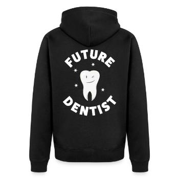 Cadeau de dent dentaire mignon futur dentiste - Veste à capuche bio Premium Unisexe - noir - Dos - Nico (187cm)
