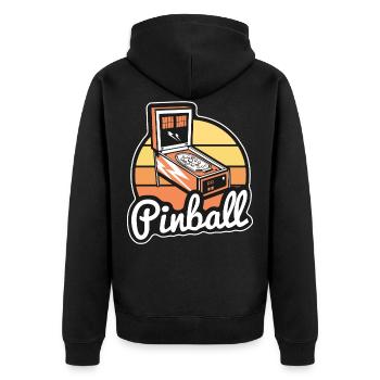 Flipper Shirt Retro Classic Flipper Geschenke für Männer - Unisex Premium Bio Zip Hoodie - Schwarz - Hinten - Nico (187cm)