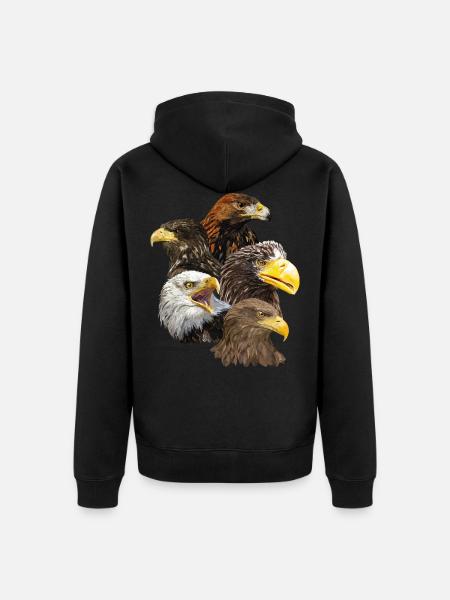 Birds of prey - Unisex Premium Organic Zip Hoodie - black