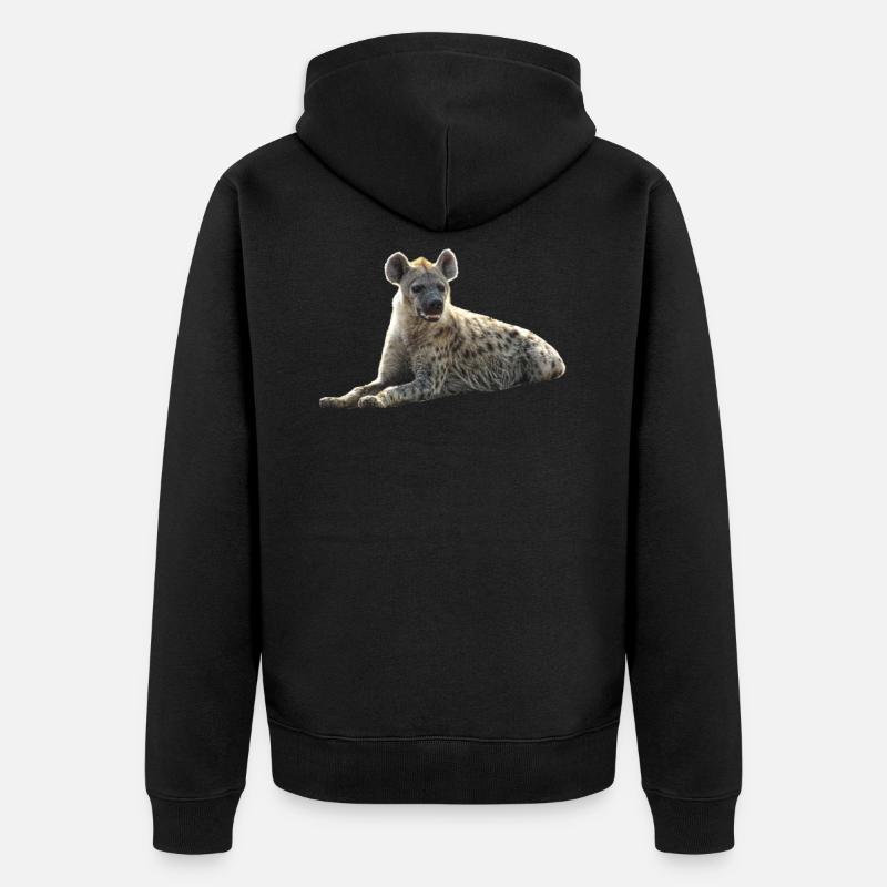 Hyène - Prédateur - Kenya - Afrique - Veste à capuche bio Premium Unisexe - noir