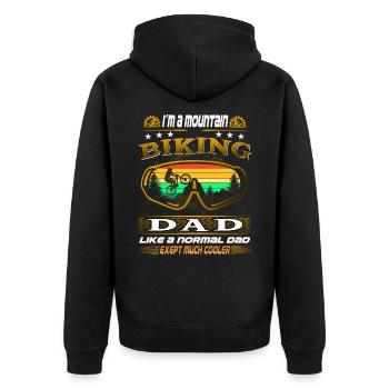 Mountainbiker Geburtstag Papa Vater Geschenk Fun - Unisex Premium Bio Zip Hoodie - Schwarz - Hinten - Nico (187cm)
