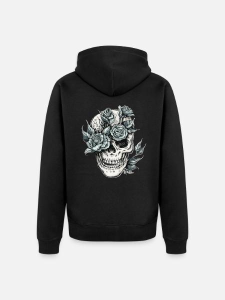 Crâne - Veste à capuche bio Premium Unisexe - noir
