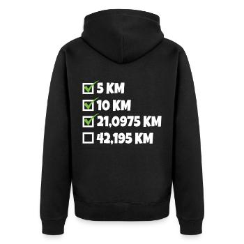 Marathon marathon jogging coureur cadeau - Veste à capuche bio Premium Unisexe - noir - Dos - Nico (187cm)
