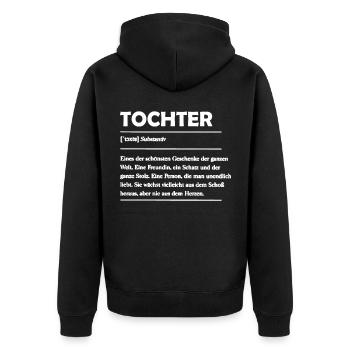 beste Tochter Papa Mama Geschenk tolles Tochter Ge - Unisex Premium Bio Zip Hoodie - Schwarz - Hinten - Nico (187cm)